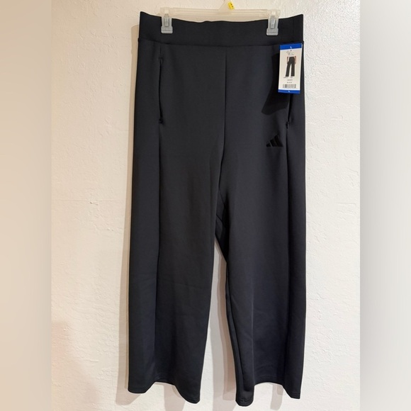 adidas Pants - NWT Adidas Black Track Wide Leg Pants size L